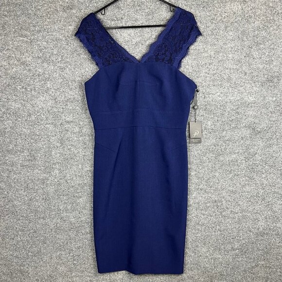 Adrianna Papell Dresses & Skirts - NEW ADRIANA PAPELL Lace Illusion Sleeveless Deep V Neck Dress SZ 10